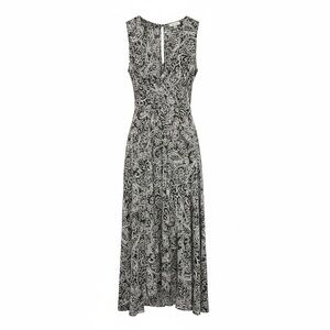 Calvin Klein Black and White Paisley Maxi Dress